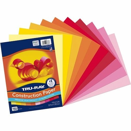 Pacon Construction Paper, 76 lb, 9inx12in, AST w/Holiday Red, 150PK PACP6686